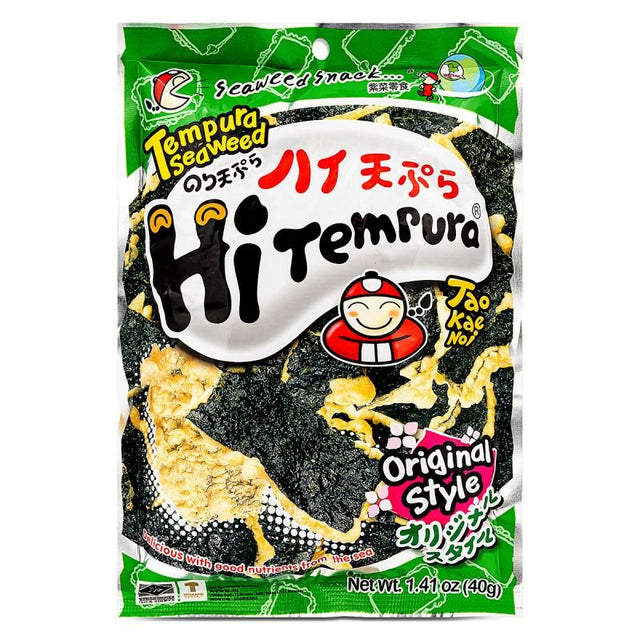 Dark Green TAO KAE NOI Tempura Seaweed Original Flavour 40g