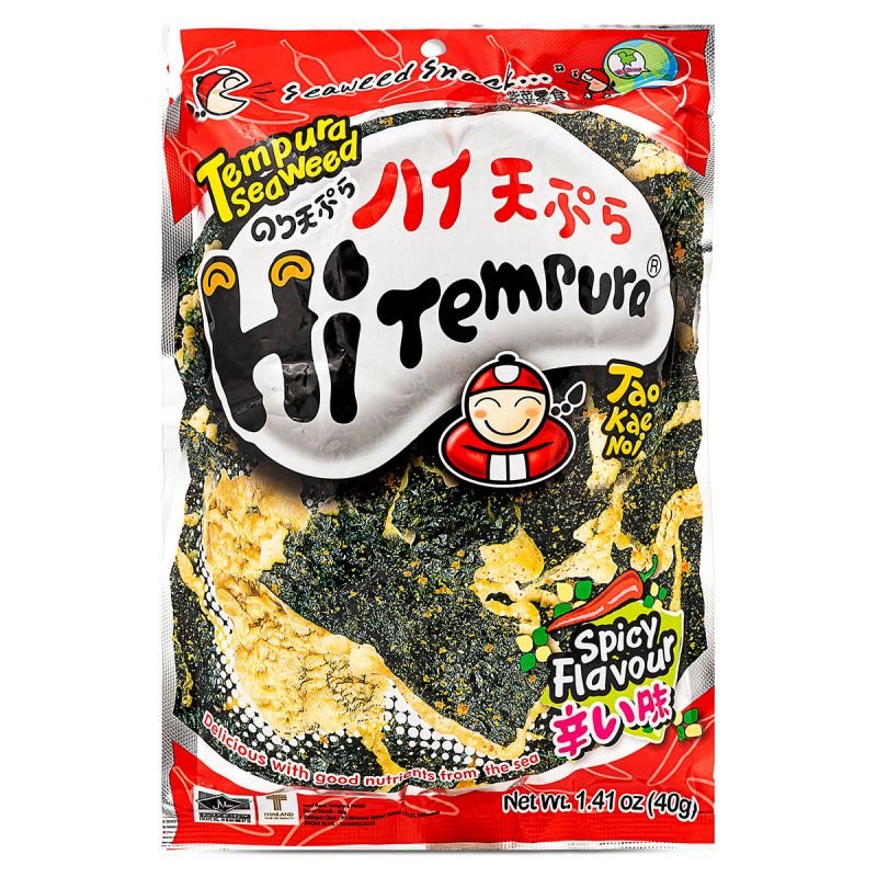 Light Gray TAO KAE NOI Tempura Seaweed Spicy Flavour 40g