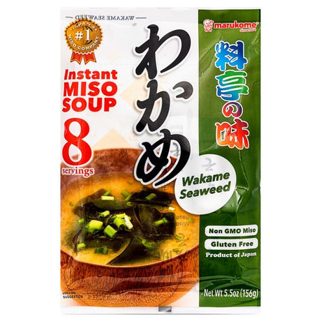 Beige MARUKOME Instant Miso Soup With Wakame Seaweed & Green Onion 152g
