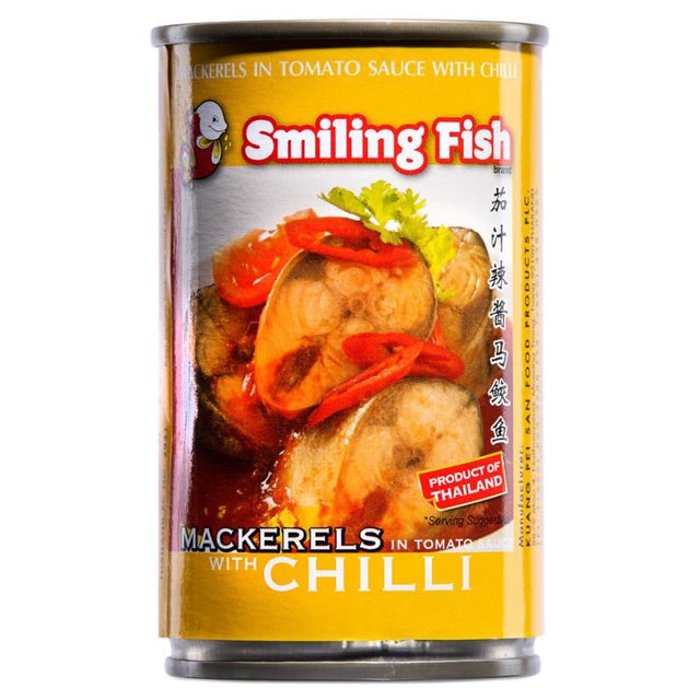 Goldenrod SMILING FISH Mackerels In Tomato Sauce With Chilli 155g