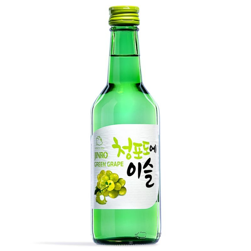 Light Gray JINRO CHAMISUL Green Grape 360ml 13% Alc