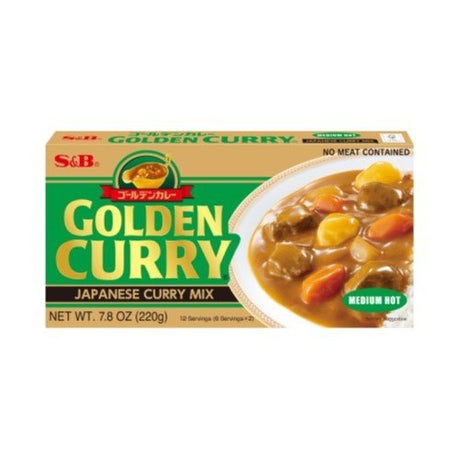 Dark Khaki S&B Golden Curry Sauce Mix Med-Hot 220g