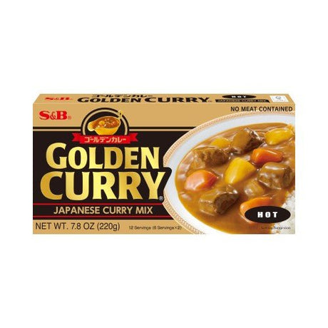 Dark Khaki S&B Golden Curry Sauce Hot Mix 220g