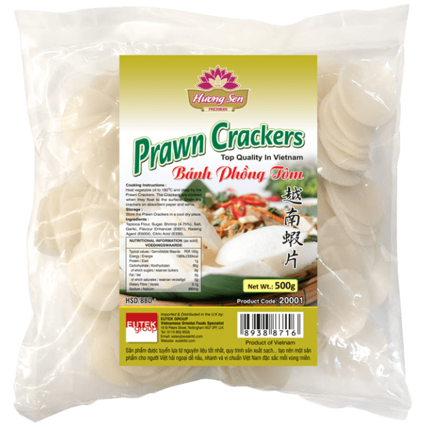 Light Gray HUONG SEN Prawn Crackers Banh Phong Tom 500g