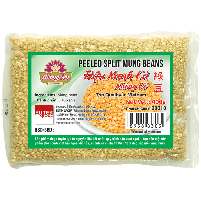 Tan HUONG SEN Peeled Split Mung Beans Dau Xanh Ca Kong Vo 500g