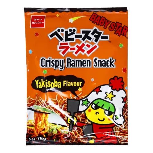 Black BABY STAR Crispy Ramen Snack Yakisoba Flavour