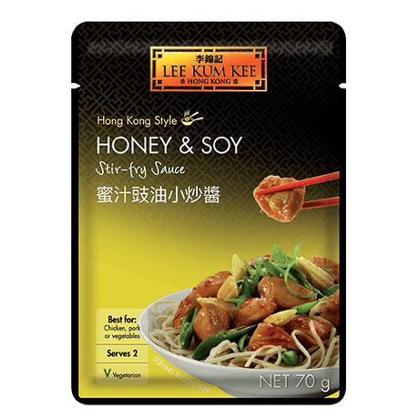 Black LEE KUM KEE Honey & Soy Stir-Fry Sauce 70g
