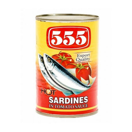 Light Gray 555 Sardines In Hot Tomato Sauce 155g