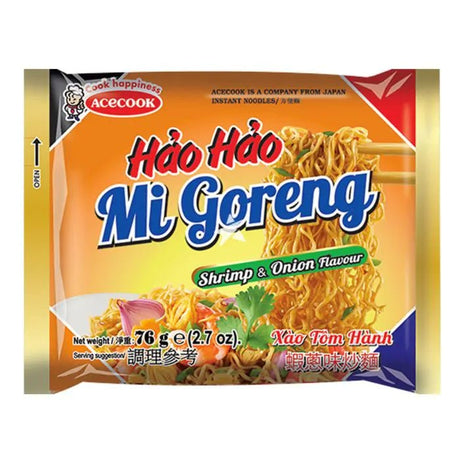 Goldenrod ACECOOK Instant Noodles Mi Goreng Shrimp & Onion Flavour 76g