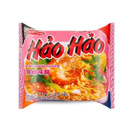 Dark Salmon ACECOOK Hao Hao Instant Noodles Hot & Sour Srimp Flavour 77g