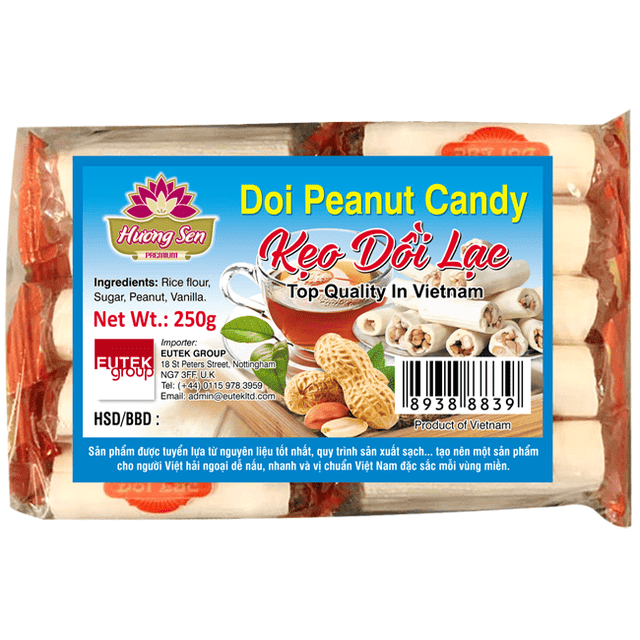 Light Gray HUONG SEN Doi Peanut Candy Keo Doi Lac 250g