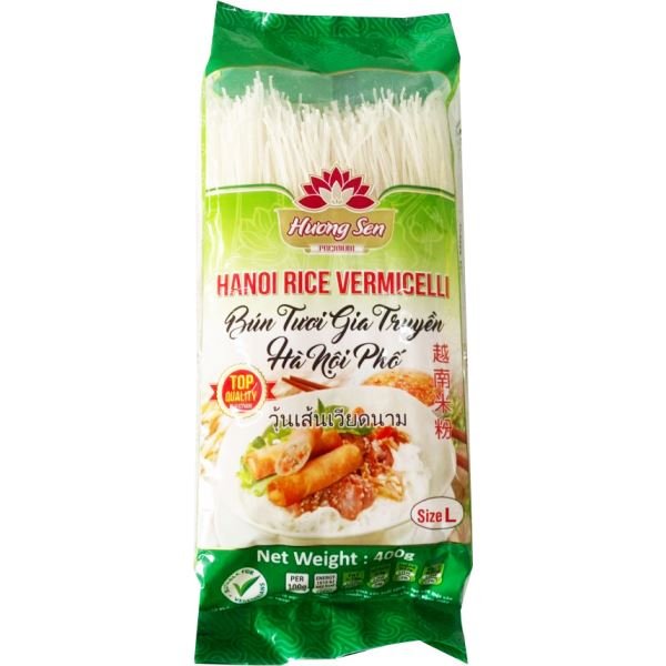 Forest Green HUONG SEN Hanoi Rice Vermicelli Bun Tuoi Gia Truyen Ha Noi Pho (L) 400g