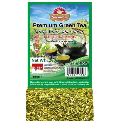Dark Khaki HUONG SEN Premium Green Tea Tra Xanh Tan Cuong Thuong Hang 200g