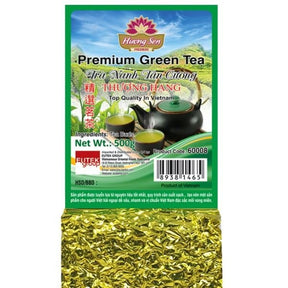 Dark Khaki HUONG SEN Premium Green Tea Tra Xanh Tan Cuong Thuong Hang 500g
