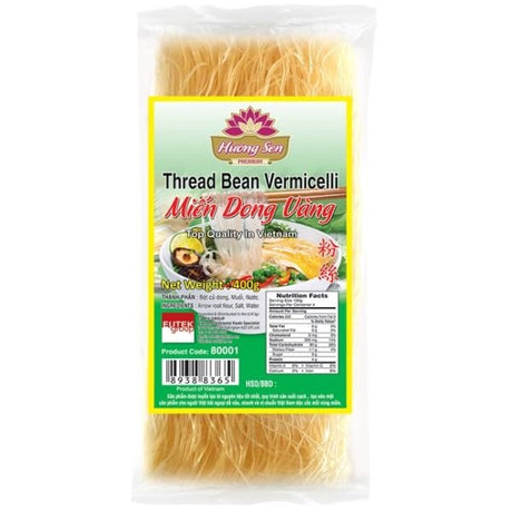 Light Gray HUONG SEN Thread Bean Vermicelli Mien Dong Vang 400g