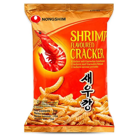 Orange Red NONGSHIM Shrimp Flavoured Cracker Original 75g