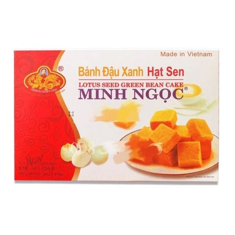 Orange Red RONG VANG MINH NGOC Lotus Seed Green Bean Cake Banh Dau Xanh Hat Sen 300g
