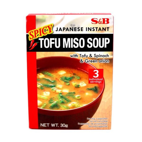 Black S&B Japanese Instant Spicy Tofu Miso Soup 30g