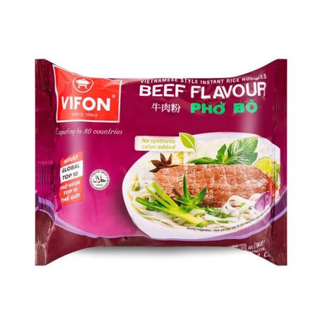 Brown VIFON Instant Rice Noodle - Beef Flavour 60g