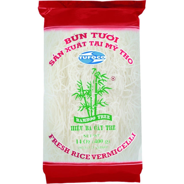 Firebrick BAMBOO TREE Fresh Rice Vermicelli Bun Tuoi (Red Package) 400g