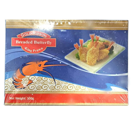 Rosy Brown GOLDEN RIBBON Breaded Butterfly King Prawn 500g