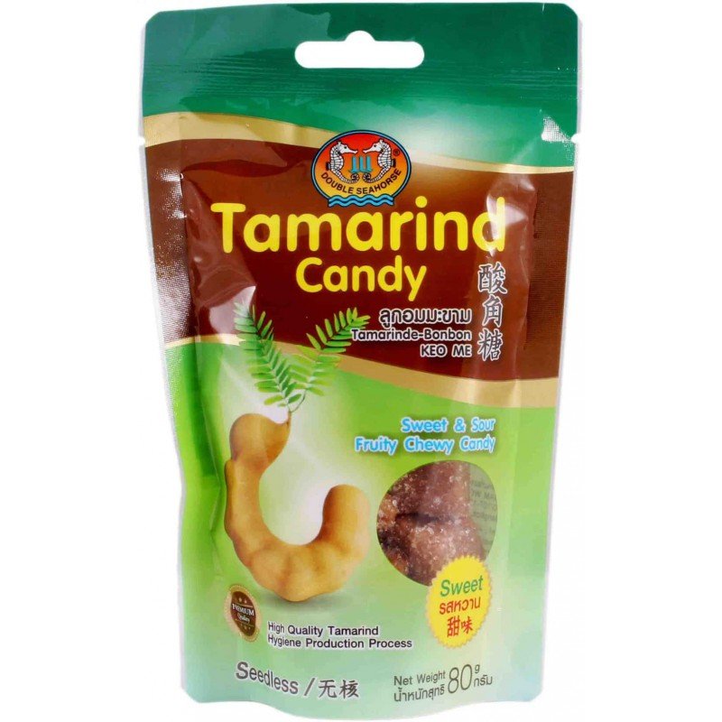 Dark Khaki DOUBLE SEAHORSE Tamarind Chewy Sweet & Sour 80g