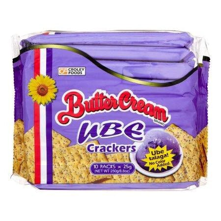 Medium Purple CROLEY FOODS Butter Cream Ube Crackers 10x25g