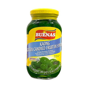 Light Goldenrod BUENAS Kaong Candied Fruit in Syrup - Green 340g