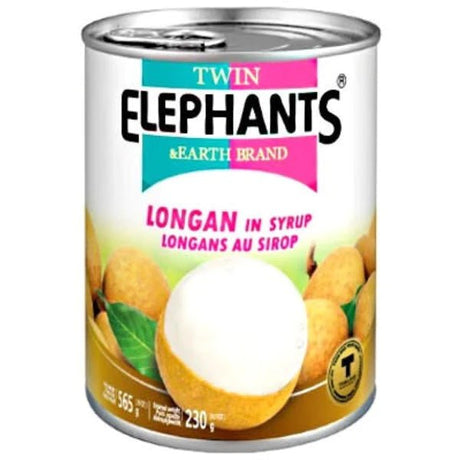 Light Gray TWIN ELEPHANTS Longan In Syrup (Whole) 565g