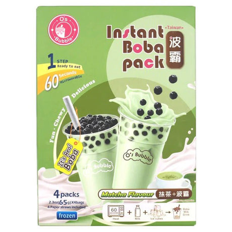 Light Gray O'S Instant Boba Pack Matcha (4 Servings)