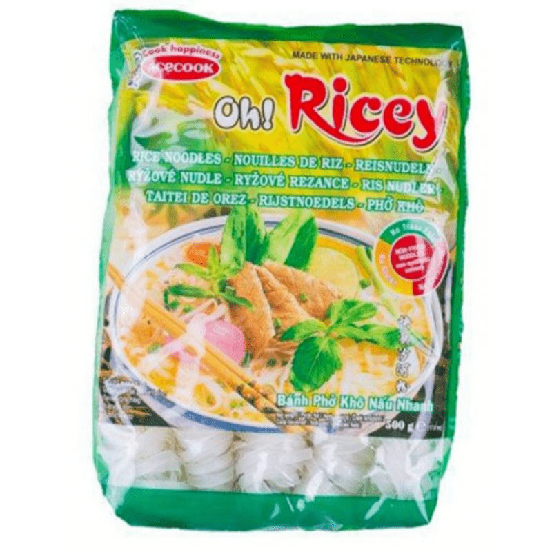 Gray ACECOOK OH! RICEY Rice Noodle Banh Pho Kho Nau Nhanh 500g