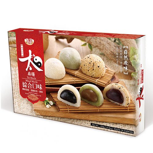 Tan ROYAL FAMILY Tai Mochi Mixed Mochi (Coconut Sesame, Sesame Red Bean, Green Tea) 450g