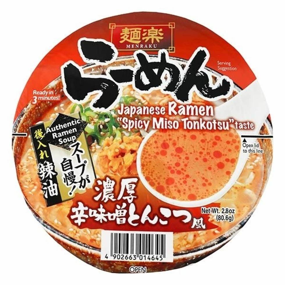 MENRAKU Spicy Miso Tonkotsu Pork Ramen Bowl 81g